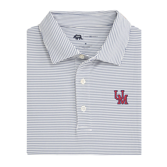 Ole Miss Vintage UM Birdie Stripe Performance Polo - True Navy