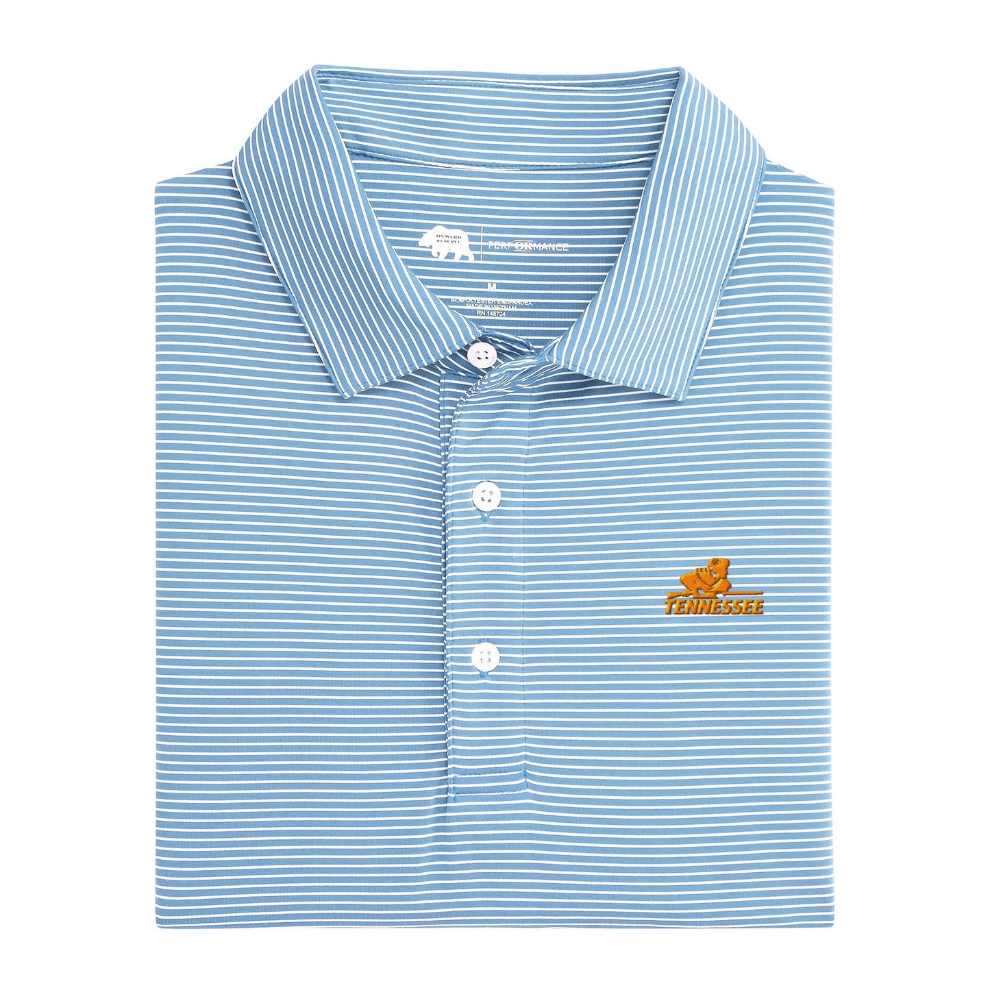 Tennessee Vintage Rifleman Birdie Stripe Performance Polo - Sky