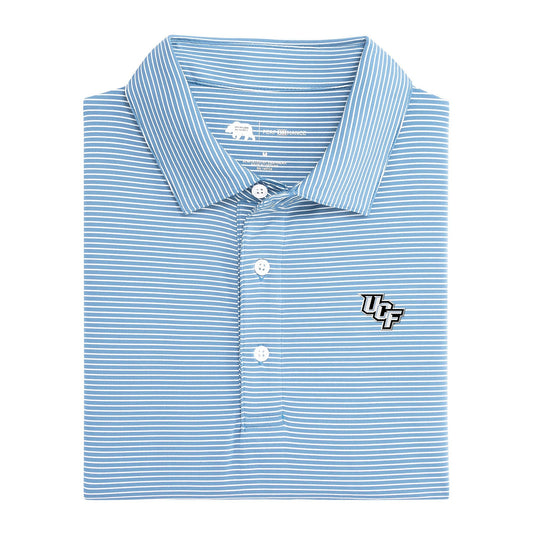 UCF Citronauts Birdie Stripe Performance Polo - Sky