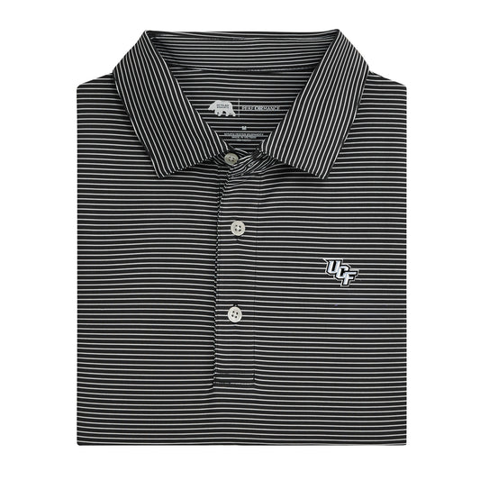 UCF Citronauts Birdie Stripe Performance Polo - Black/White