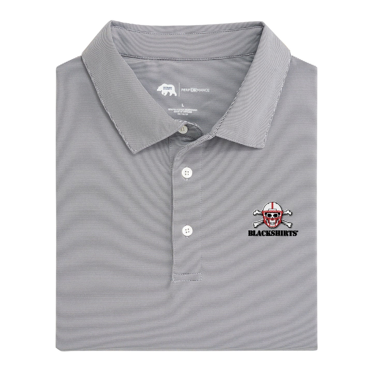 Nebraska Blackshirts Hairline Stripe Performance Polo - Nine Iron