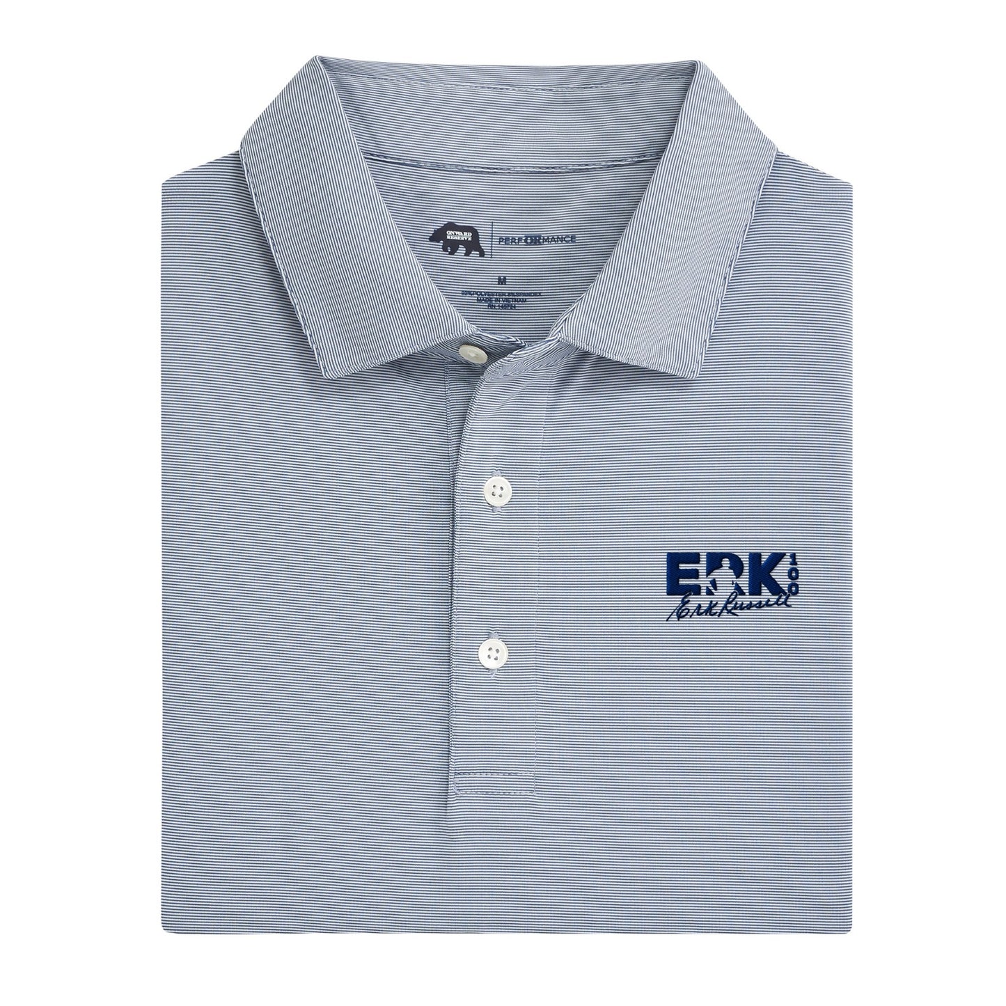 Georgia Southern Erk Russell Hairline Stripe Performance Polo - True Navy