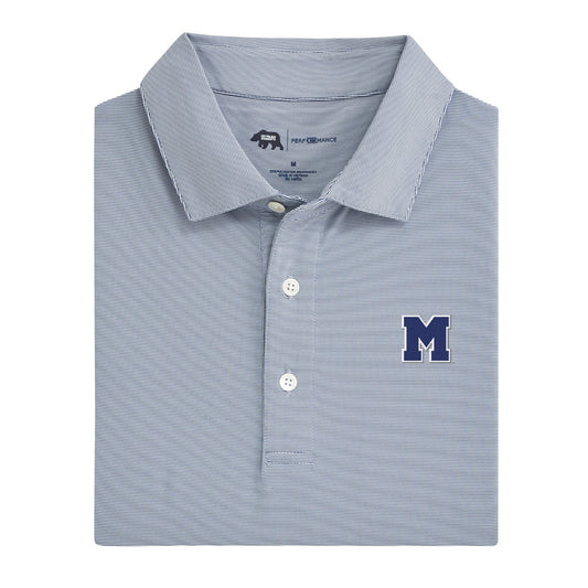 Ole Miss Vintage Block M Hairline Stripe Performance Polo - True Navy