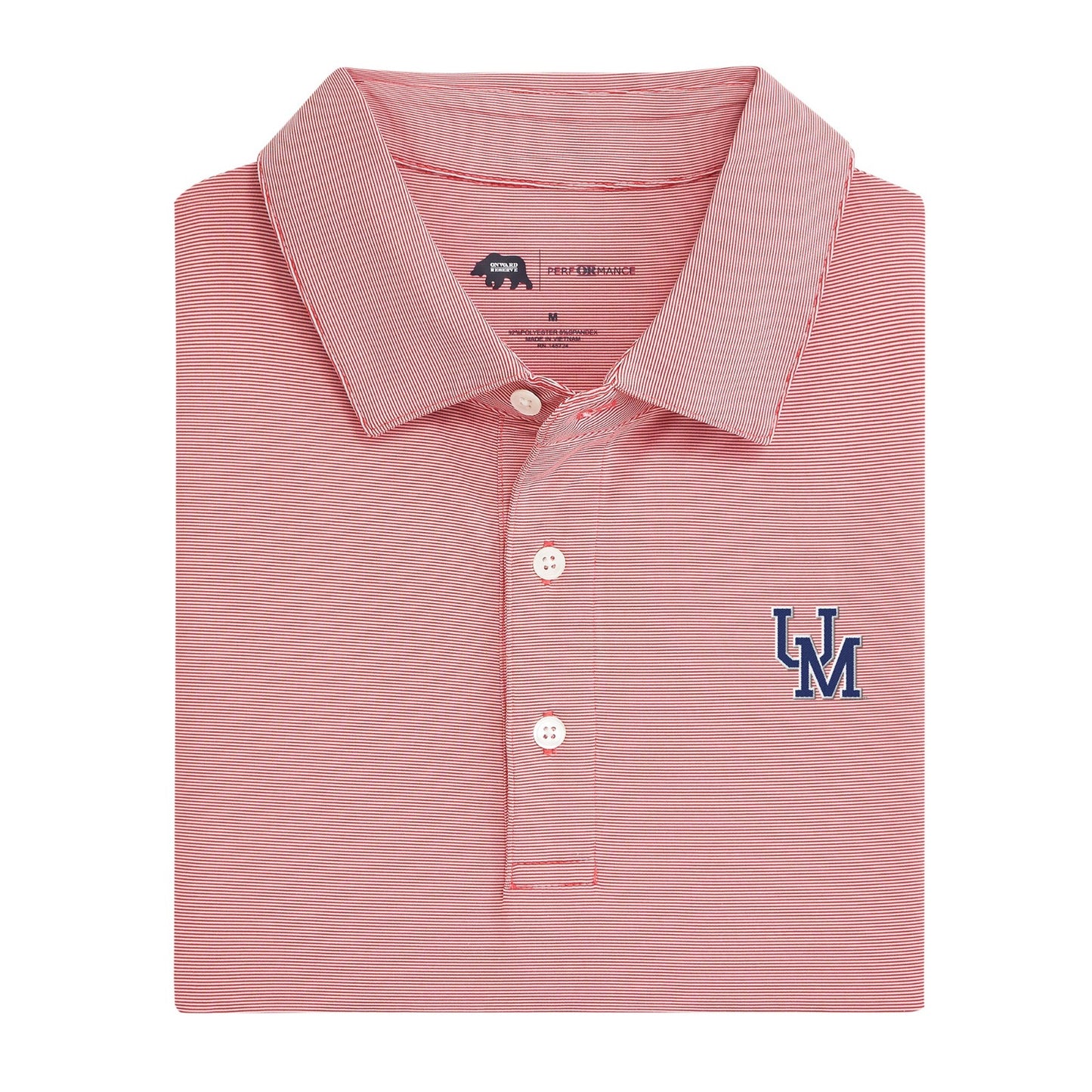 Ole Miss Vintage UM Hairline Stripe Performance Polo - Red