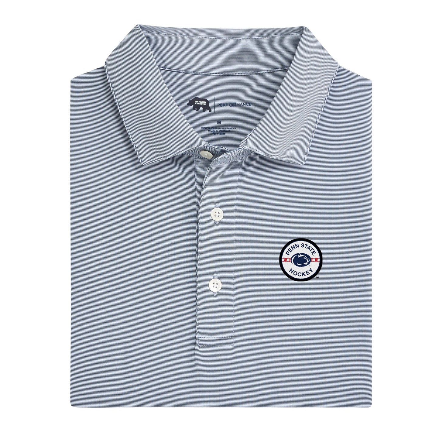 Penn State Hockey Hairline Stripe Performance Polo - True Navy