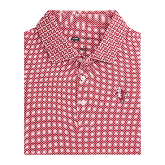 Indiana Vintage Bison Scope Printed Performance Polo - Crimson