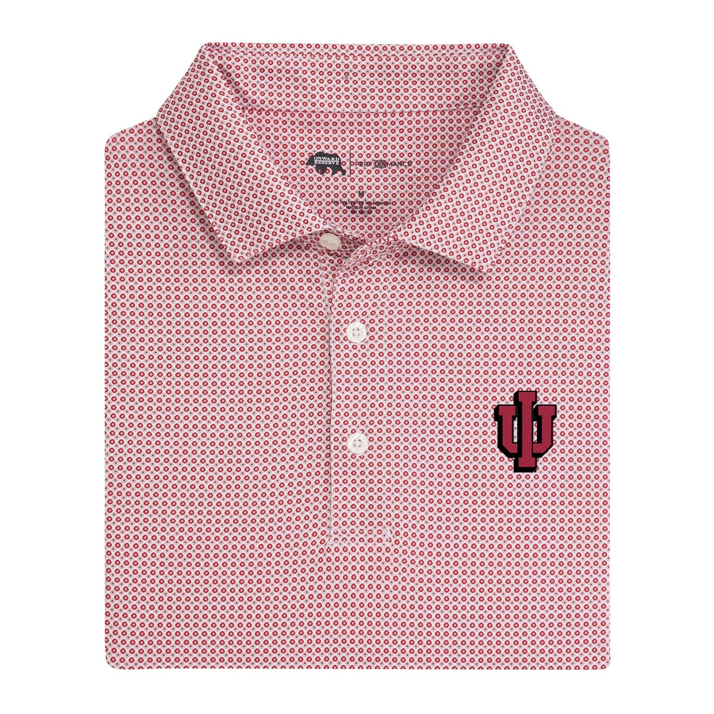 Indiana Vintage IU League Printed Performance Polo - Crimson
