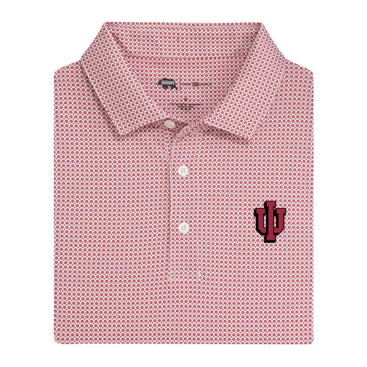 Indiana Vintage IU League Printed Performance Polo - Crimson