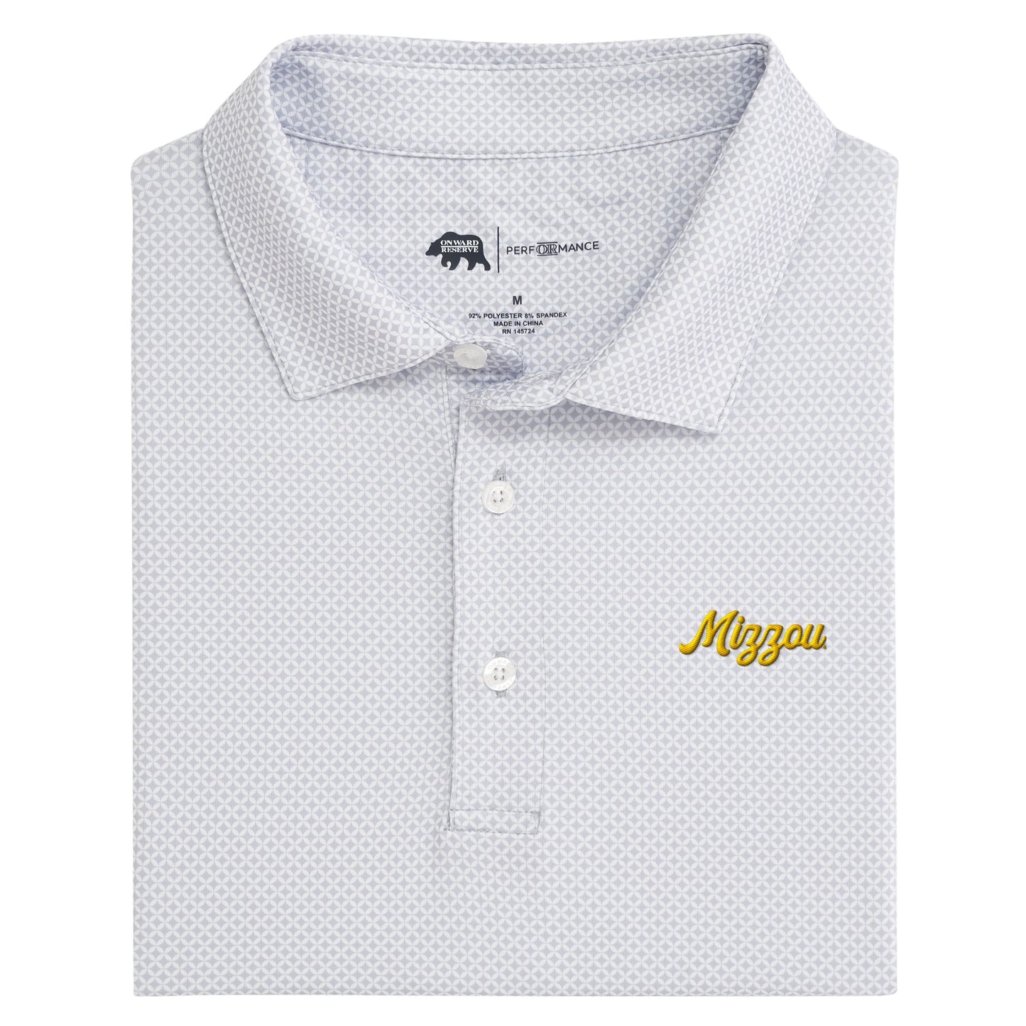 Missouri Script Mizzou Scope Printed Performance Polo - Mirage Grey