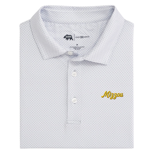 Missouri Script Mizzou Scope Printed Performance Polo - Mirage Grey