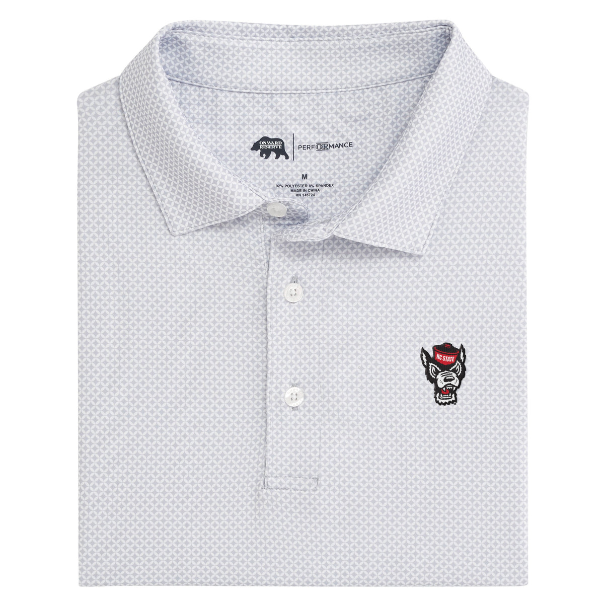 NC State Tuffy Head Scope Printed Performance Polo - Mirage Grey