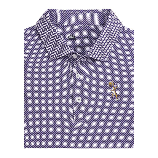 LSU Vintage Dunking Tiger Scope Printed Performance Polo - Purple