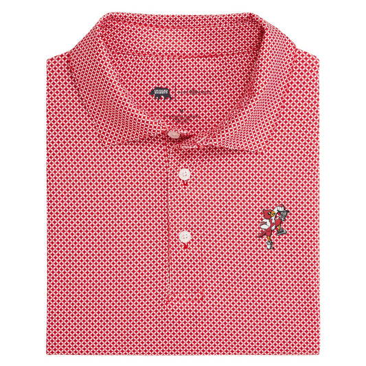Louisville Vintage Dunking Cardinal Scope Printed Performance Polo - Red