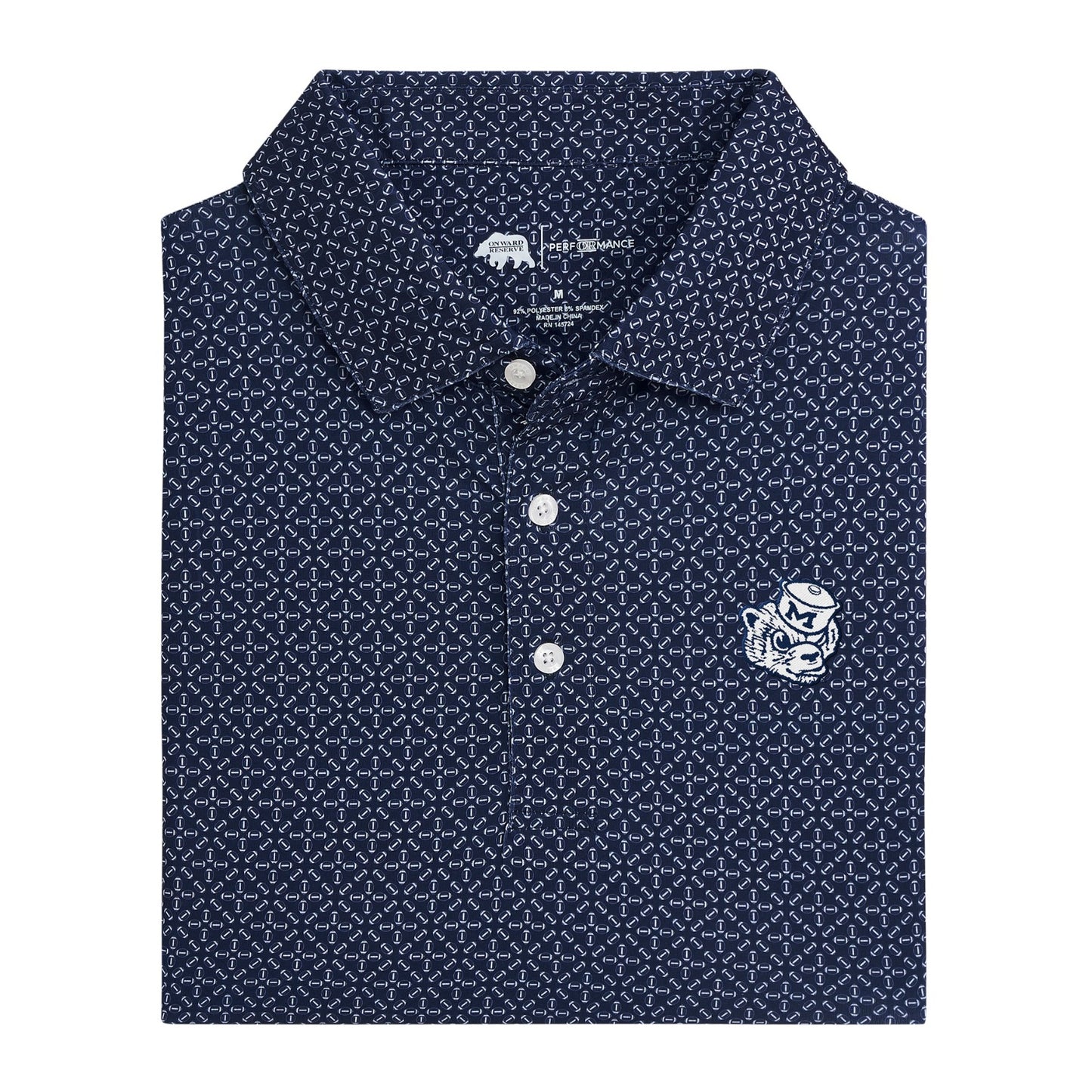 Michigan Vintage Wolverine Gameday Printed Performance Polo - Naval Academy