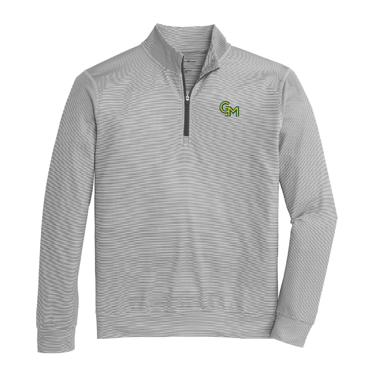 George Mason GM Hairline Stripe Printed Performance 1/4 Zip - Black