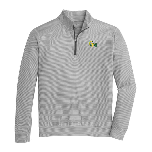 George Mason GM Hairline Stripe Printed Performance 1/4 Zip - Black