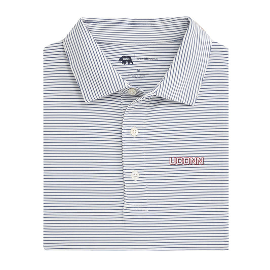 UConn Primary Birdie Stripe Performance Polo - True Navy