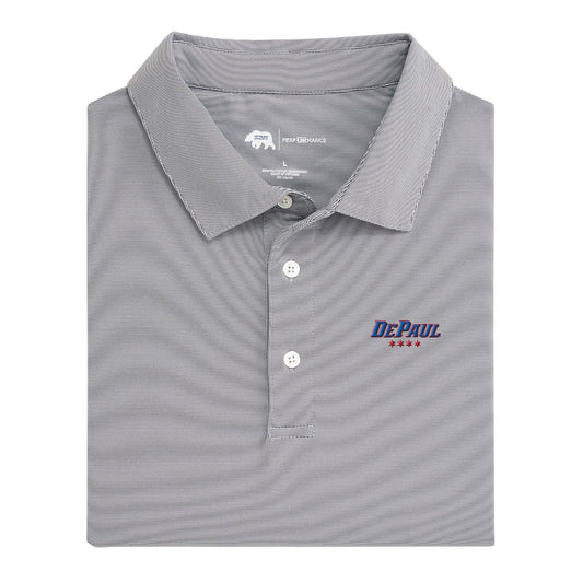 DePaul Stars Hairline Stripe Performance Polo - Nine Iron