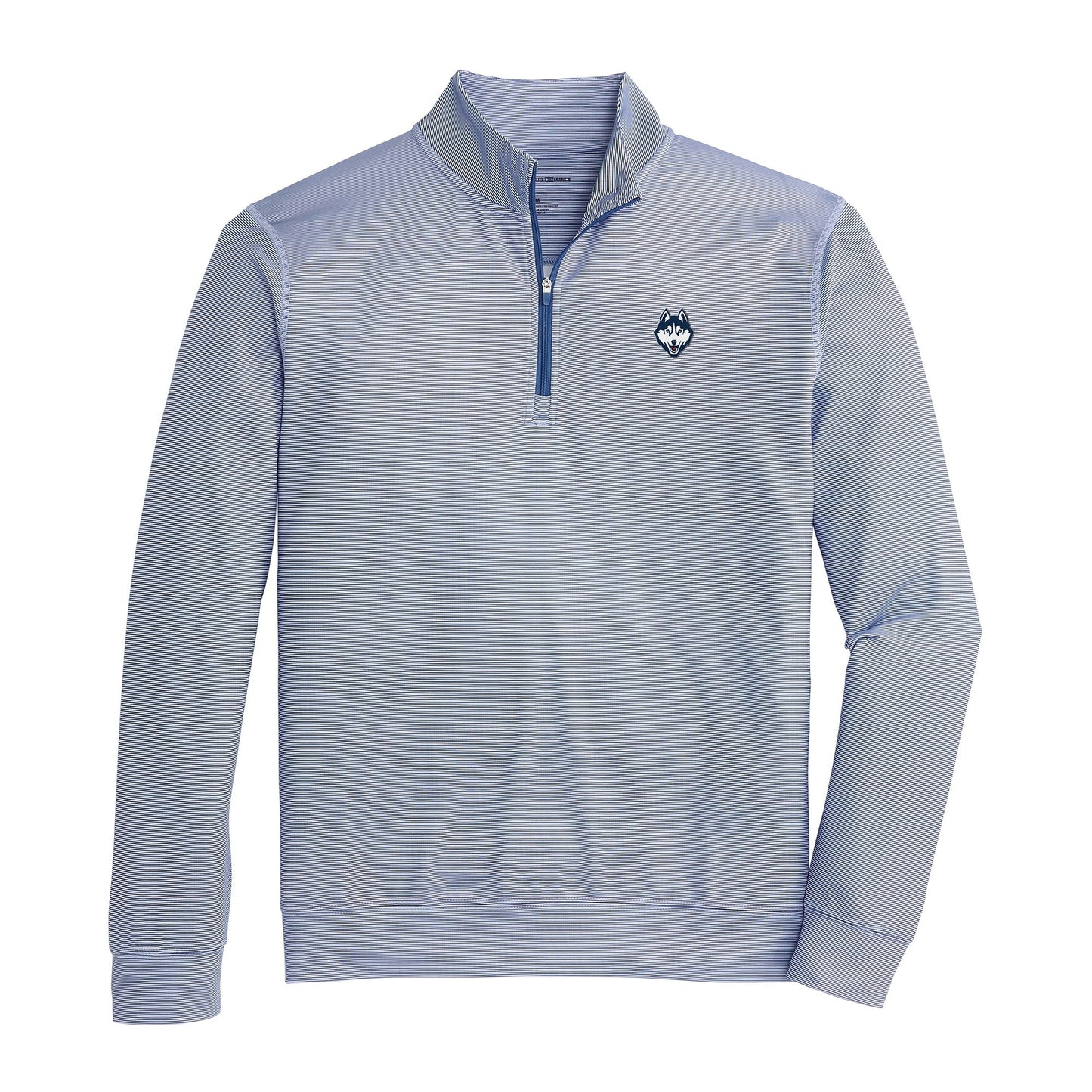 UConn Husky Hairline Stripe Printed Performance 1/4 Zip - Naval Academy