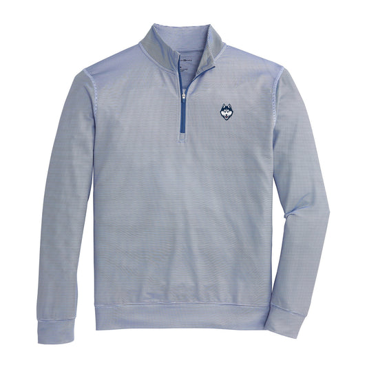 UConn Husky Hairline Stripe Printed Performance 1/4 Zip - Naval Academy