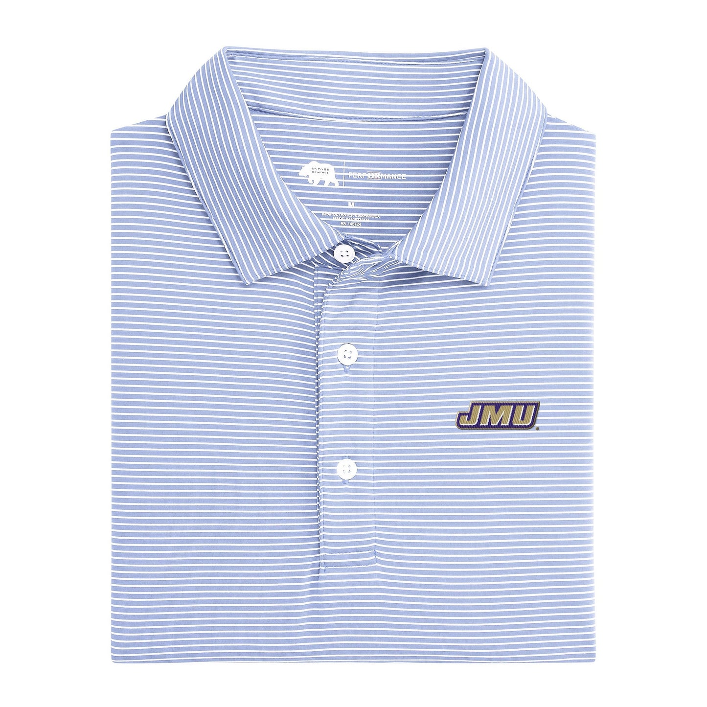 James Madison JMU Birdie Stripe Performance Polo - Heron