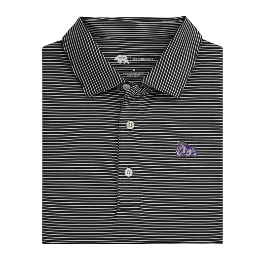 James Madison Secondary Birdie Stripe Performance Polo - Black/White