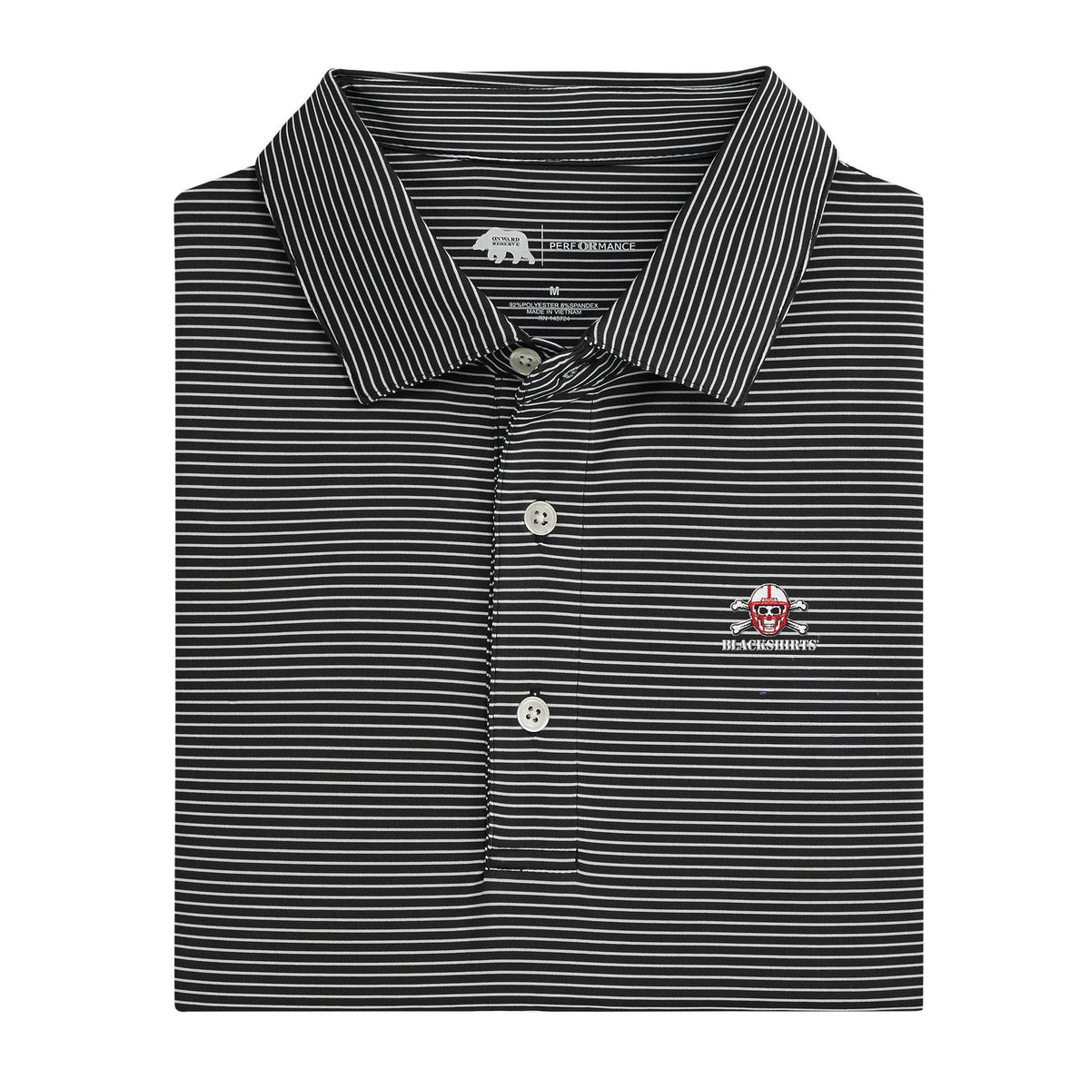 Nebraska Blackshirts Birdie Stripe Performance Polo - Black/White