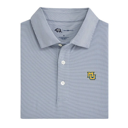 Marquette MU Hairline Stripe Performance Polo - True Navy