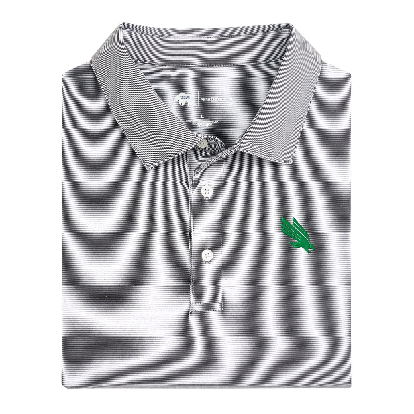 North Texas Diving Eagle Hairline Stripe Performance Polo - Nine Iron