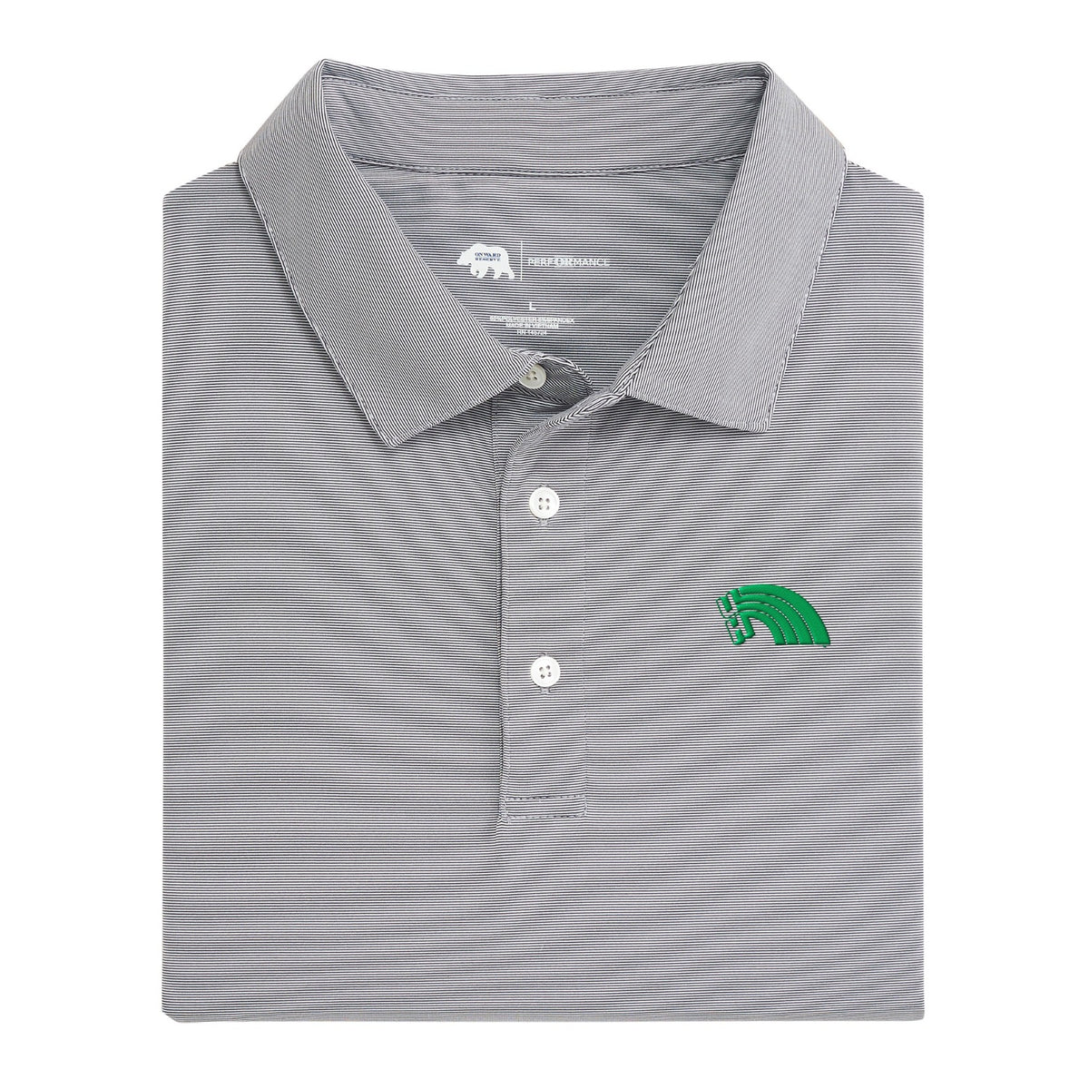 Hawai'i Vintage Rainbow Hairline Stripe Performance Polo - Nine Iron