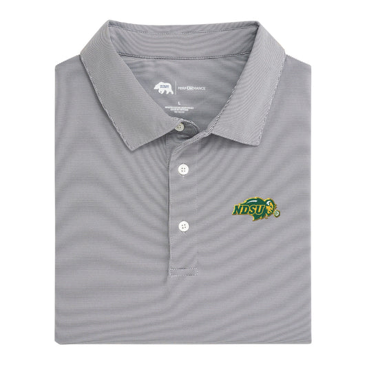 North Dakota State Primary Hairline Stripe Performance Polo - Nine Iron
