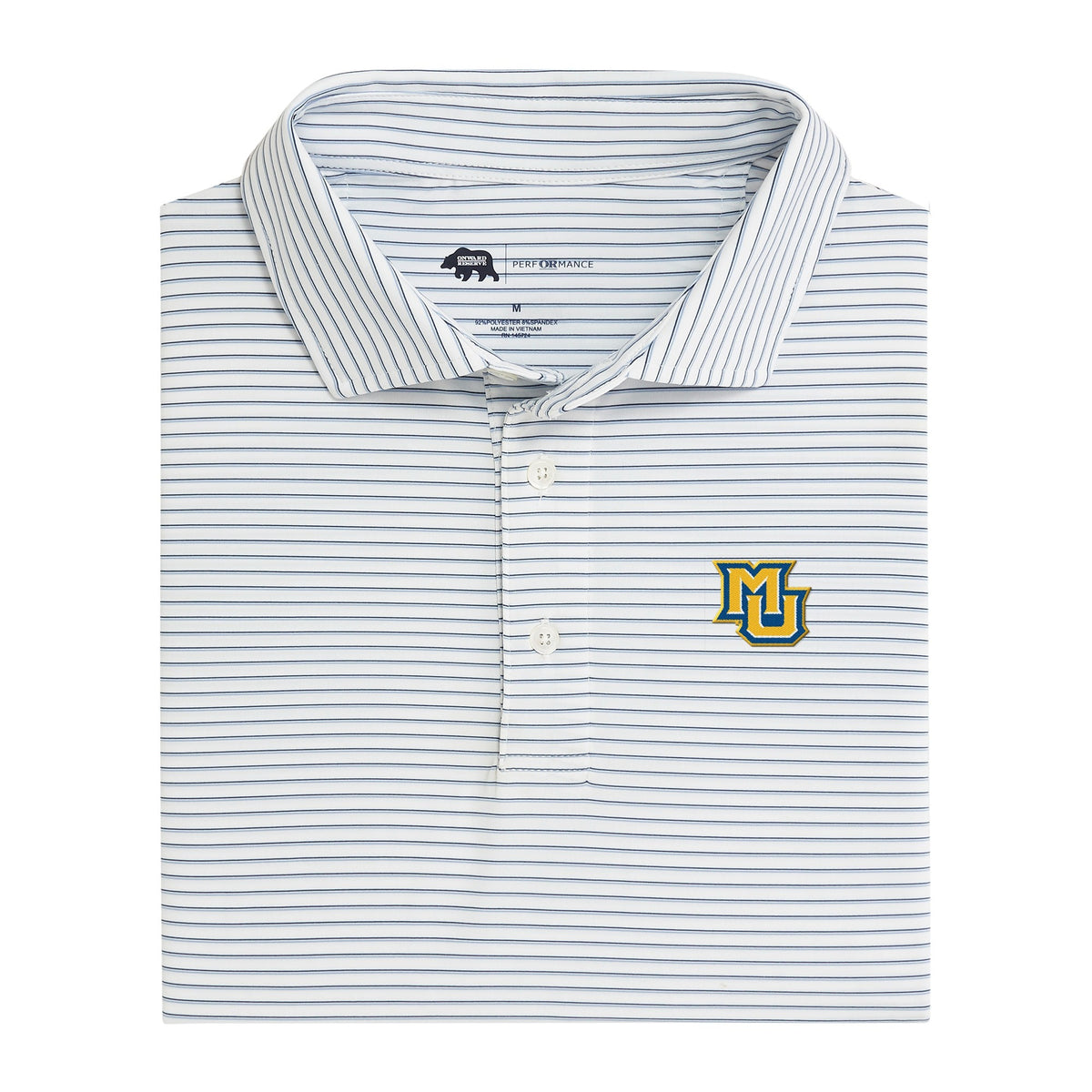 Marquette MU Scout Stripe Performance Polo - True Navy