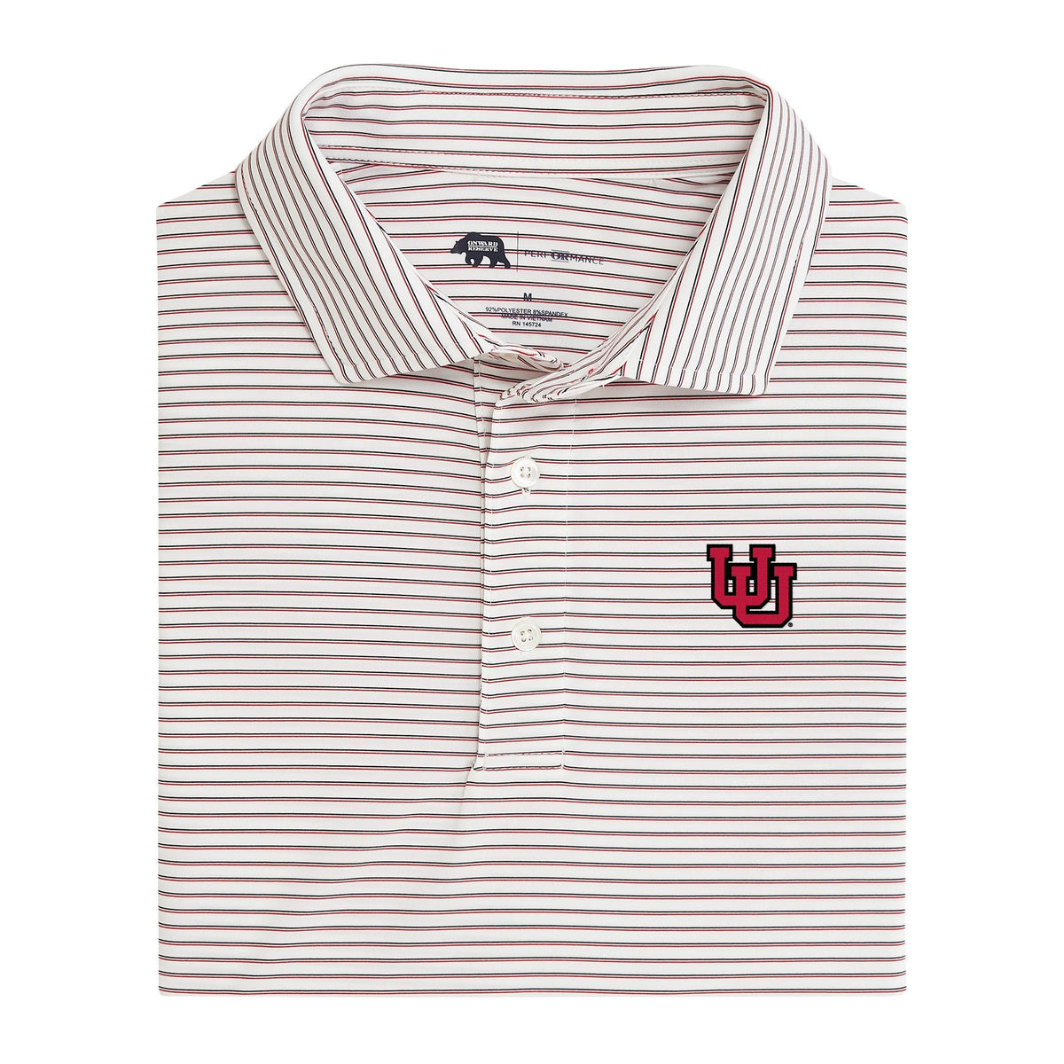 Utah Interlocking U Scout Stripe Performance Polo - Red