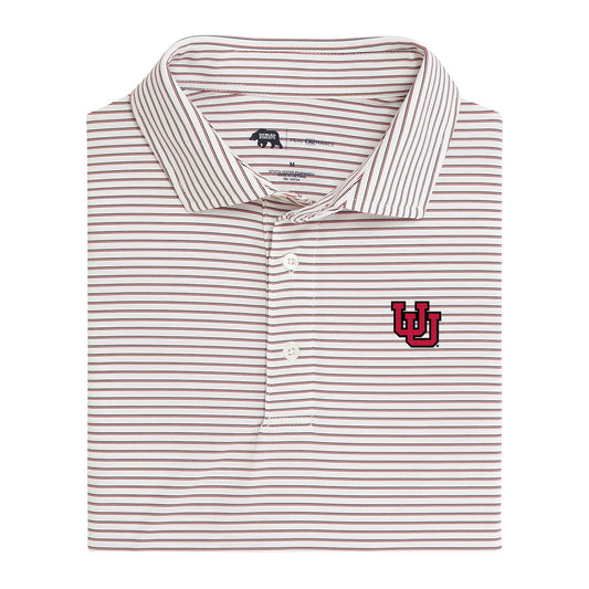Utah Interlocking U Scout Stripe Performance Polo - Red