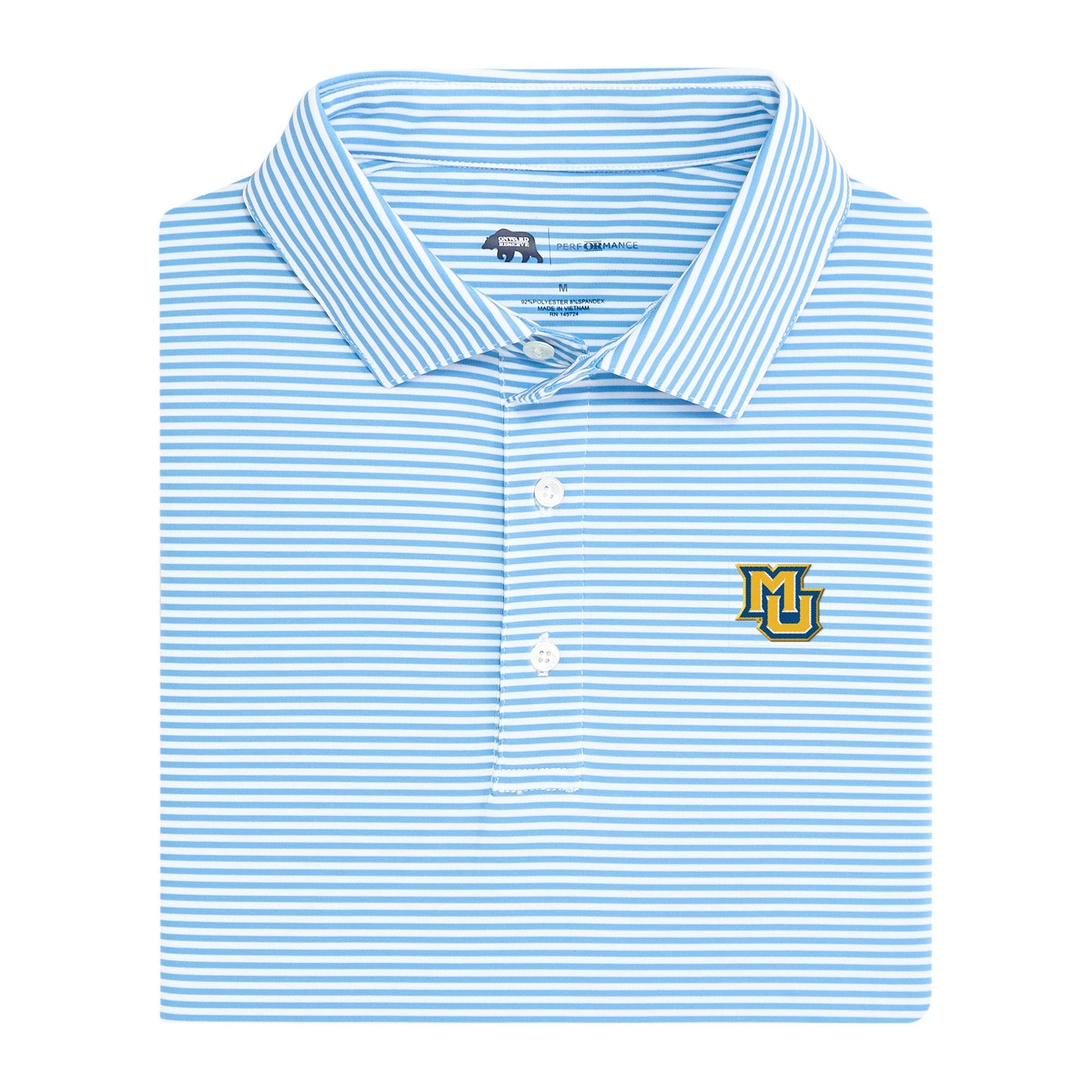 Marquette MU Echo Stripe Performance Polo - Sky