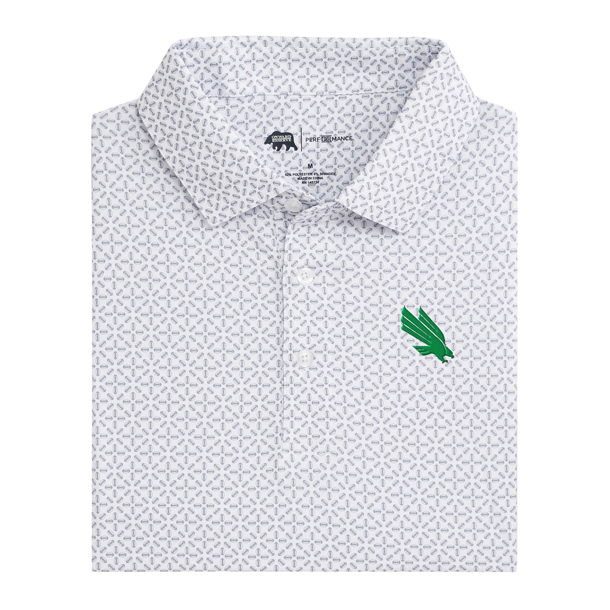 North Texas Diving Eagle Gameday Printed Performance Polo - White