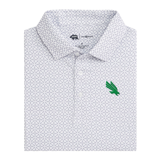 North Texas Diving Eagle Gameday Printed Performance Polo - White