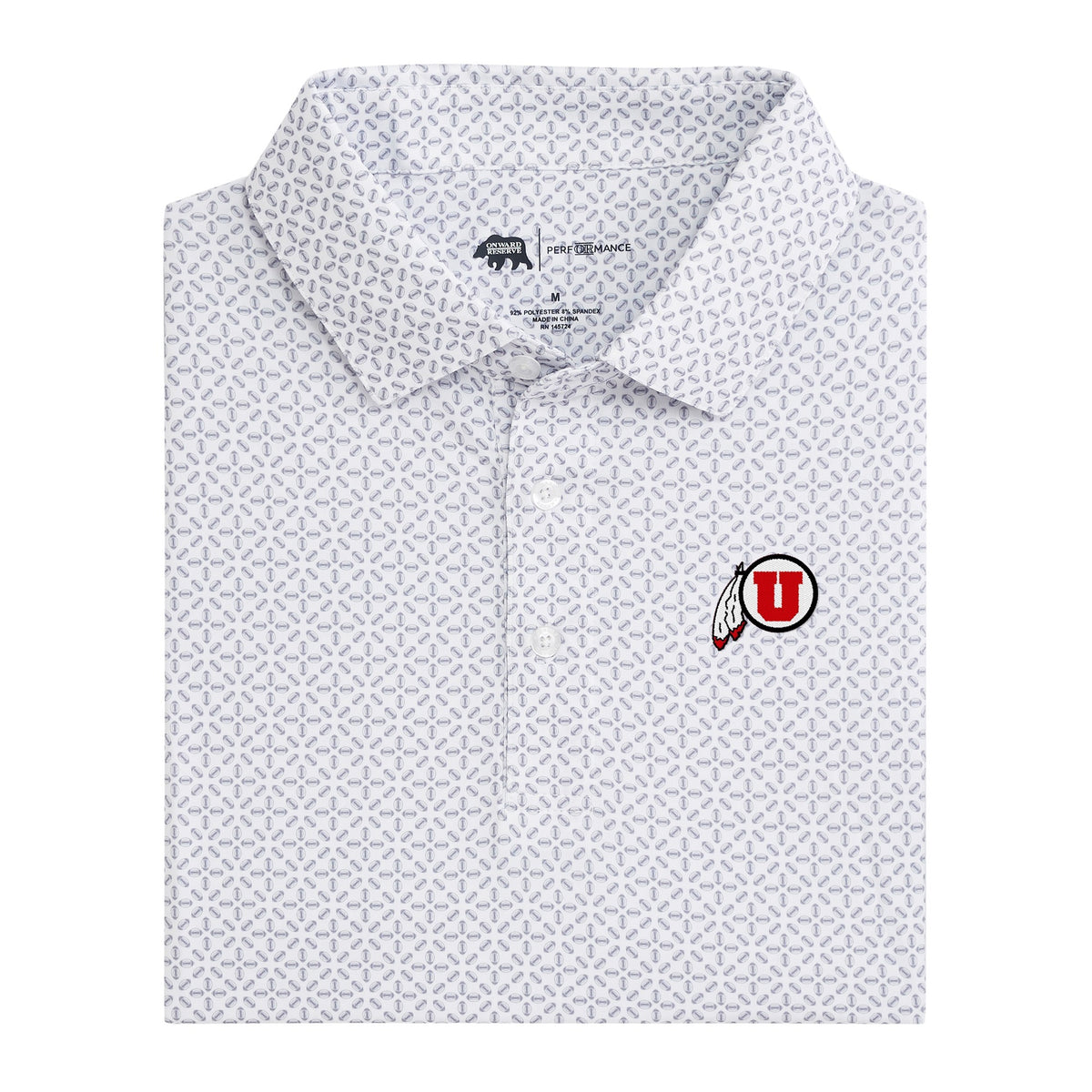 Utah Feather Gameday Printed Performance Polo - White