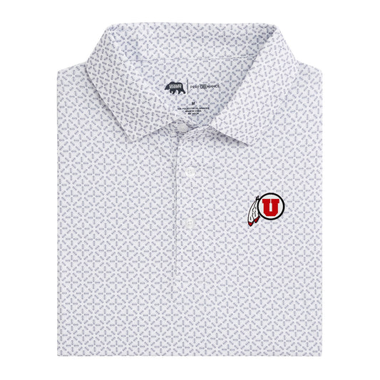 Utah Feather Gameday Printed Performance Polo - White
