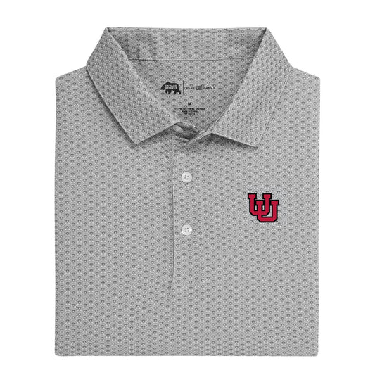 Utah Interlocking U Home Team Printed Performance Polo - Harbor Mist