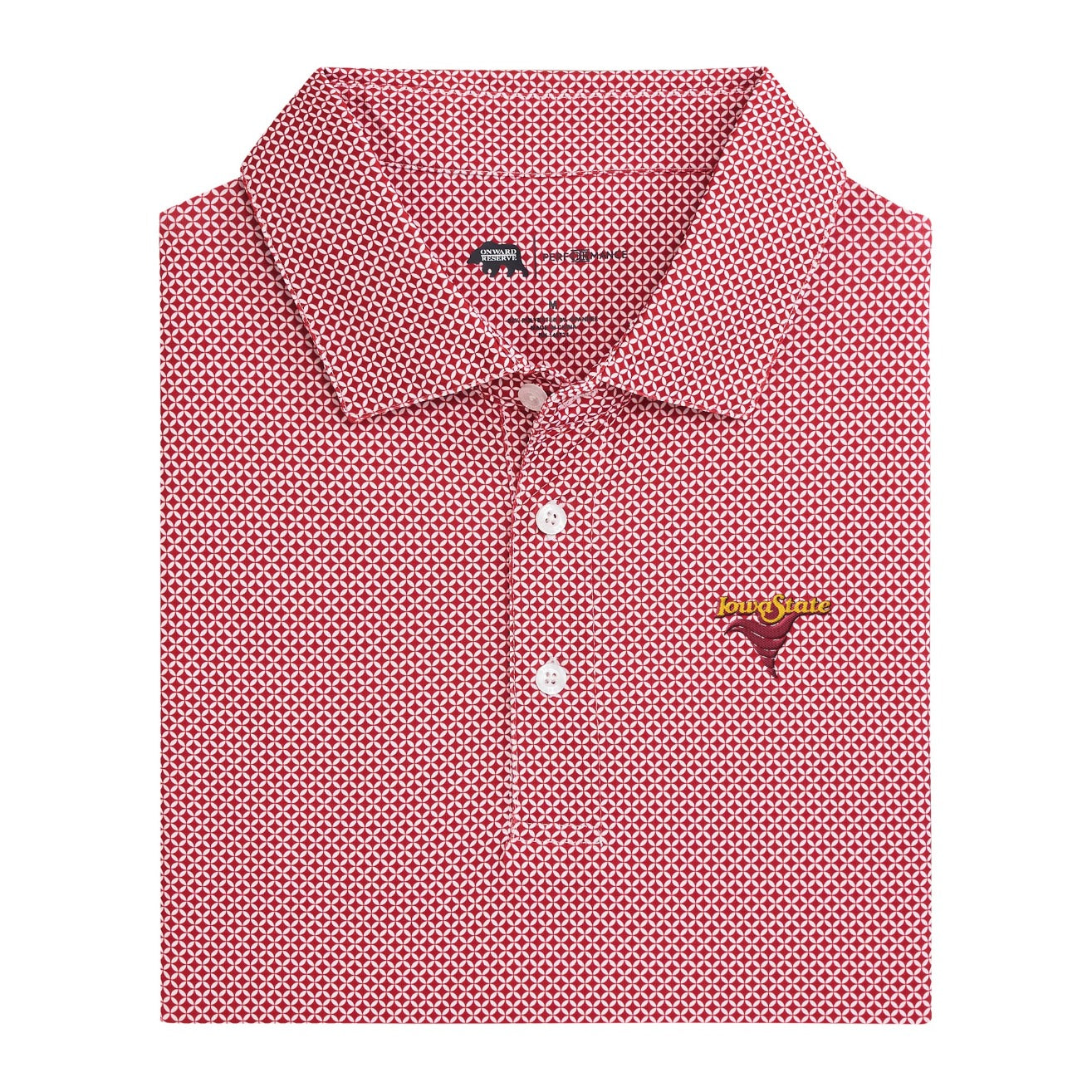 Iowa State Vintage Cyclone Scope Printed Performance Polo - Crimson