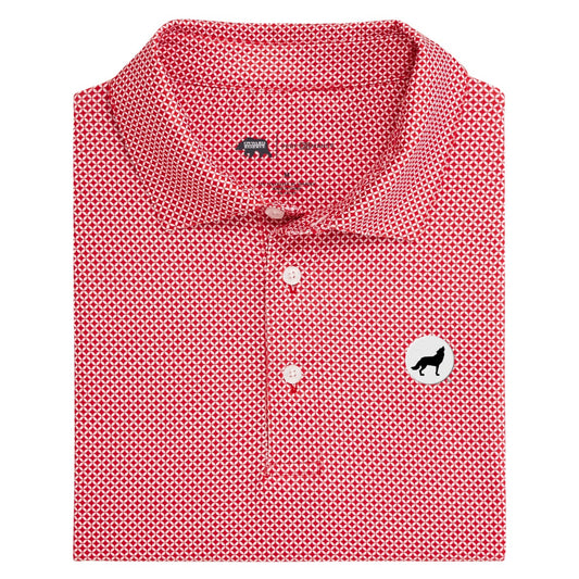 NC State Circle Wolf Scope Printed Performance Polo - Red