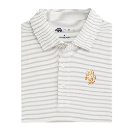 Tennessee Vintage Smokey Audible Birdie Stripe Performance Polo - Mirage Grey