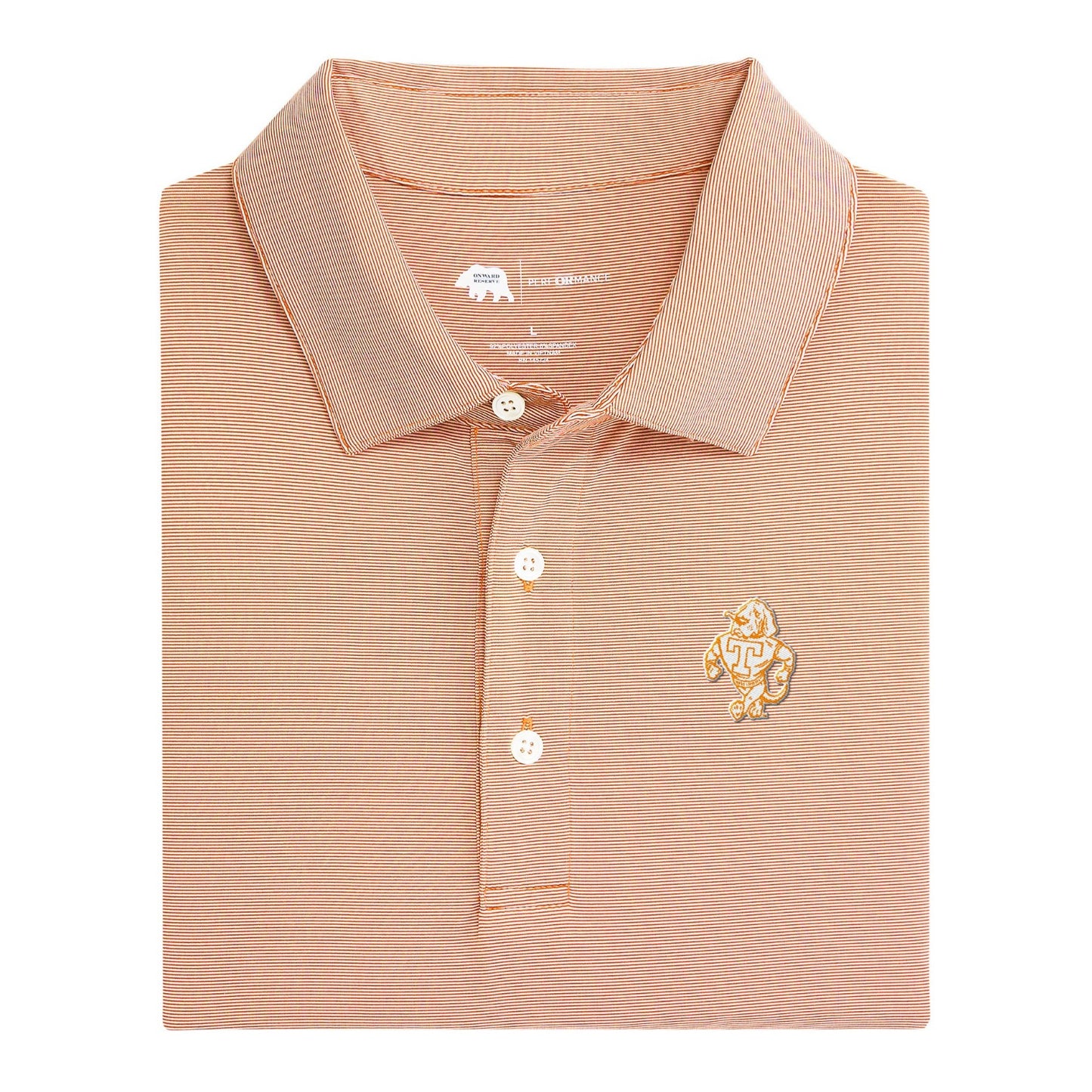 Tennessee Vintage Smokey Audible Hairline Stripe Performance Polo - Orange