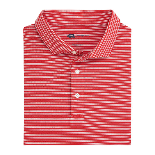 Pairing Stripe Performance Pique Polo - Red