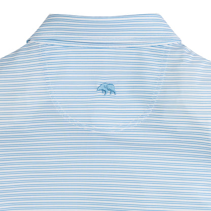 Pairing Stripe Performance Pique Polo - Lichen Blue