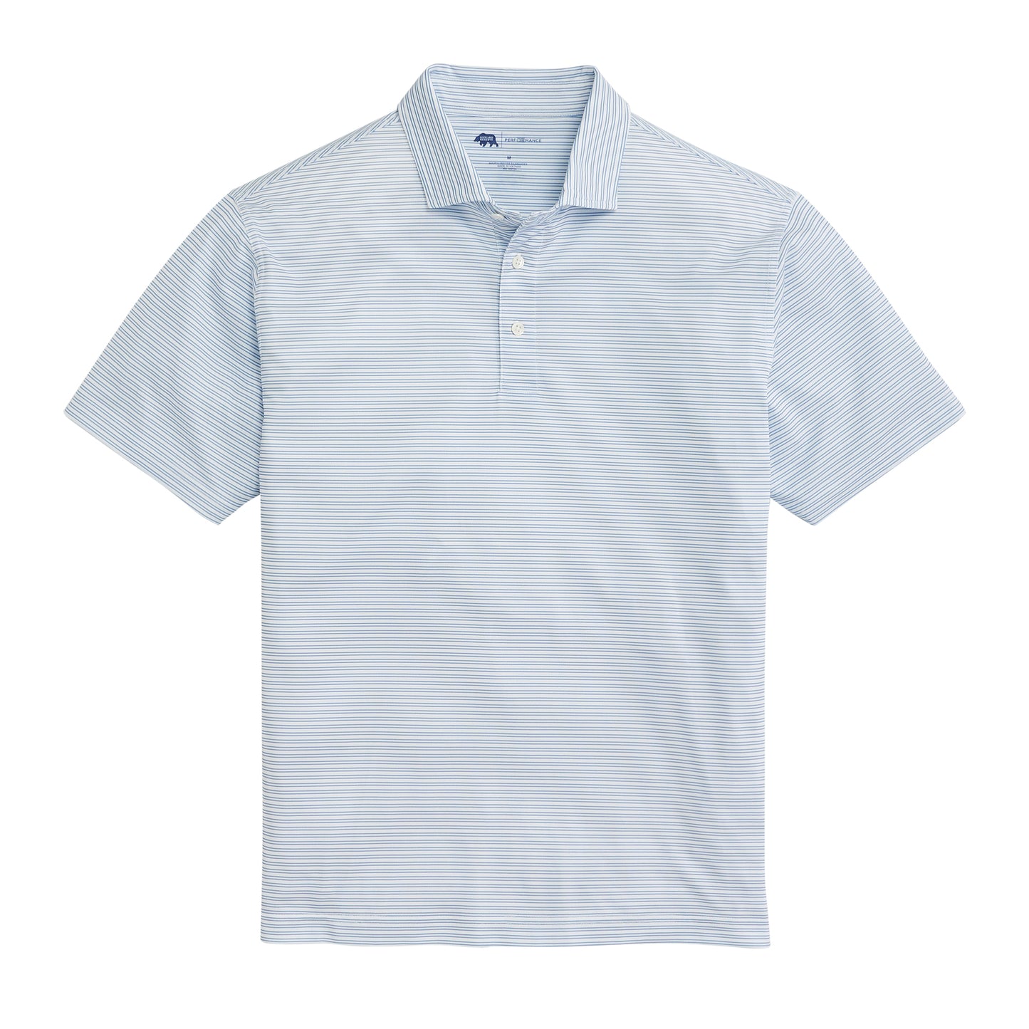 Pairing Stripe Performance Pique Polo - Lichen Blue