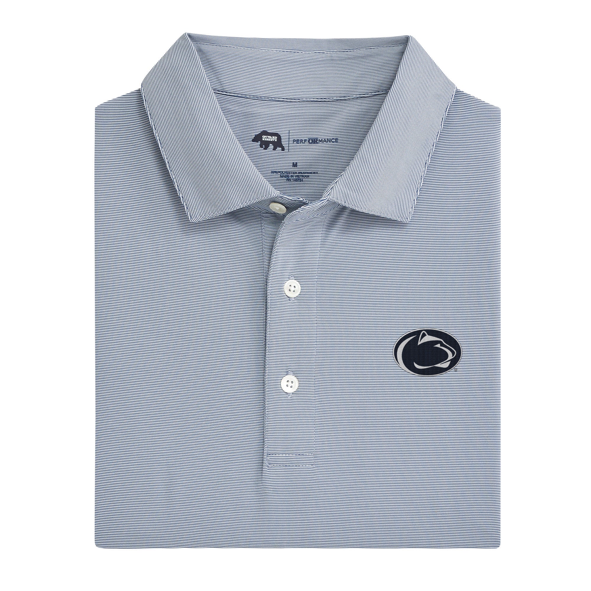 Hairline Stripe Penn State Performance Polo True Navy M