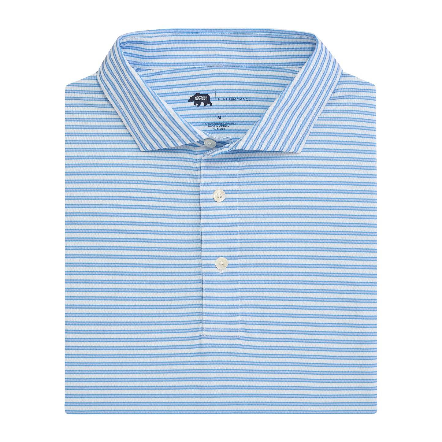 Guide Stripe Performance Pique Polo - Iris