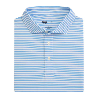 Guide Stripe Performance Pique Polo - Iris